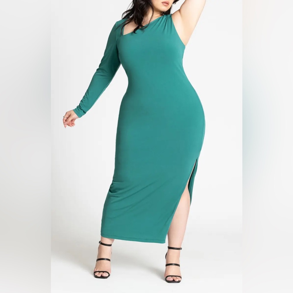 Eloquii Asymmetric Single Long Sleeve Maxi Dress‎ NWT Size 14